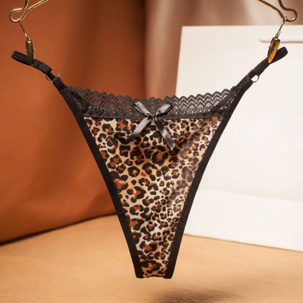 Sexy Lace Low Waist Leopard Printed G-string Intimates Briefs Panties - Image 11