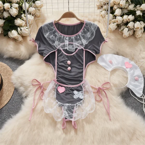 Sleeveless Slim Sexy Lace Hotsweet Erotic Bodysuit Cosplay Lingerie - Image 18