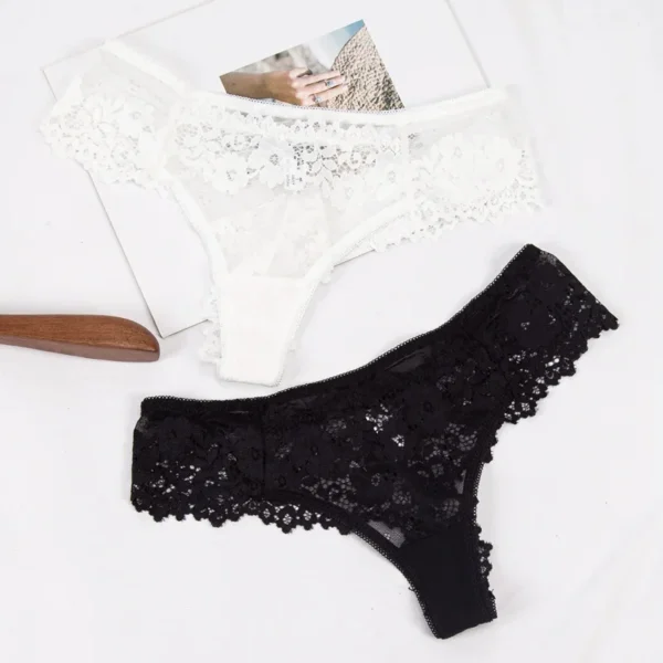 Elegant Female Sexy Floral Lace Briefs Design Panties - Image 2