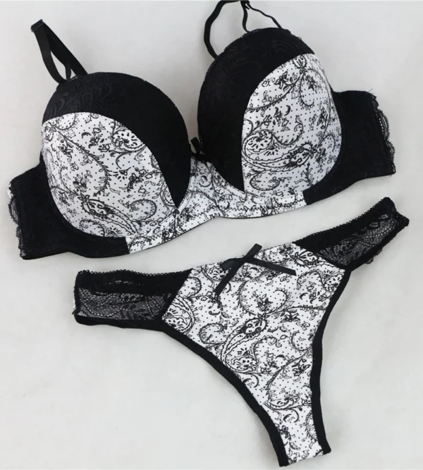 New Sexy Lingerie Embroidered Lace Bra Cup Underwear Set - Image 24