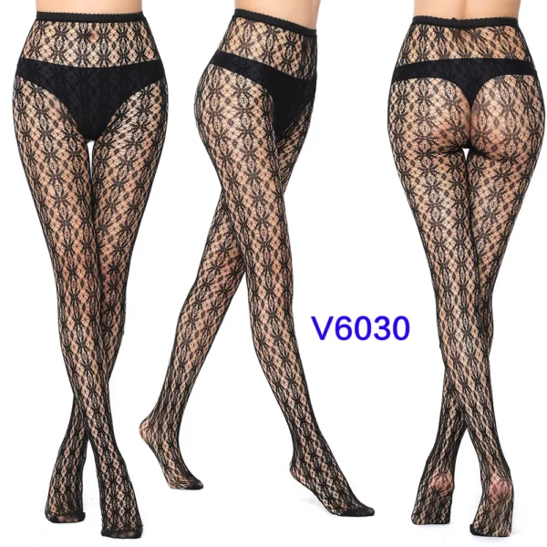 Sexy Fishnet Black Gothic Lace Tights Stocking - Image 9