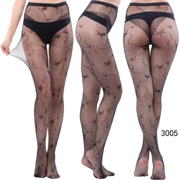 Sexy Fishnet Black Gothic Lace Tights Stocking - Image 3