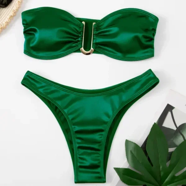 New Solid Sexy Summer Push Up Beach Swimwear Bikini Set - Image 12