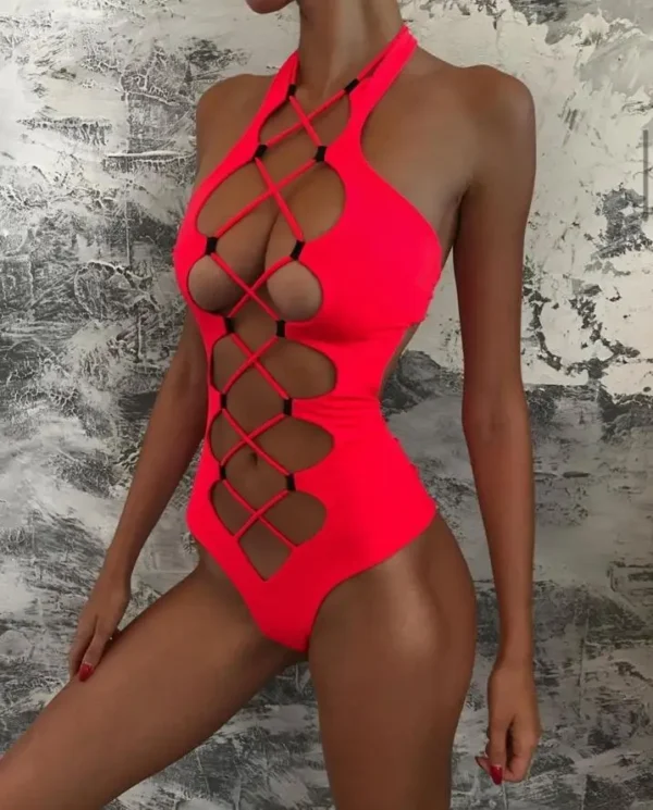 Very Sexy One Piece Solid Monokini Bandage Suit Swimwear - Image 13