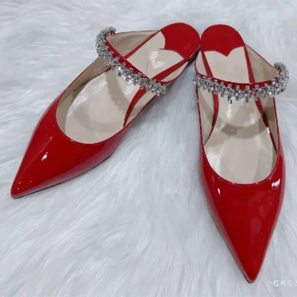 Brand New Rhinestone Pointed Leather Fashion High Heels Shoes - Image 15