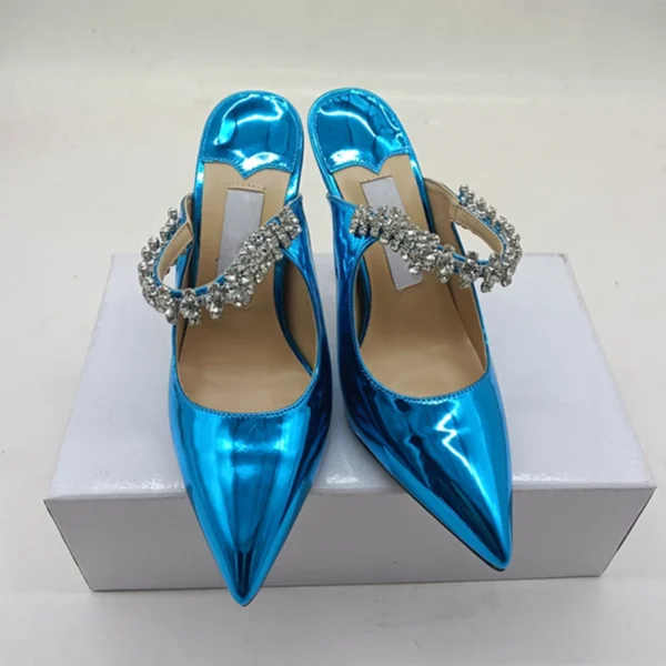 Brand New Rhinestone Pointed Leather Fashion High Heels Shoes - Image 19