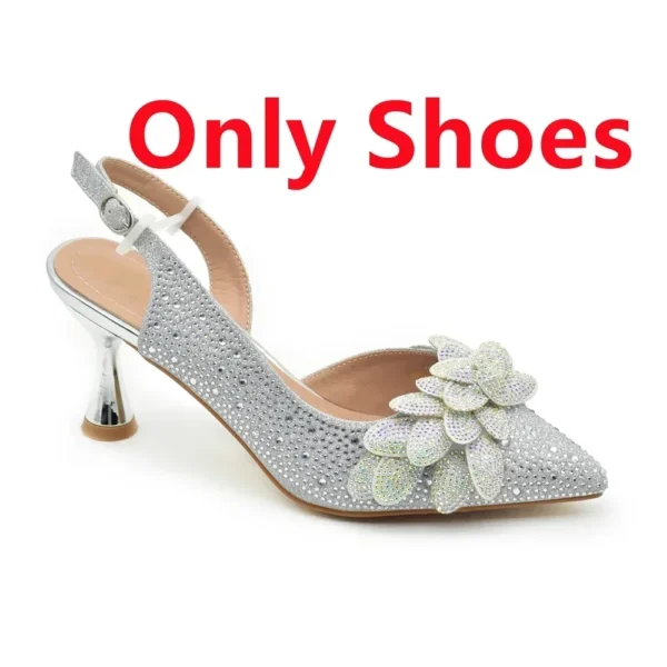 Luxury Rhinestones Italian Party High Heel Shoe and Bag Set - Image 15