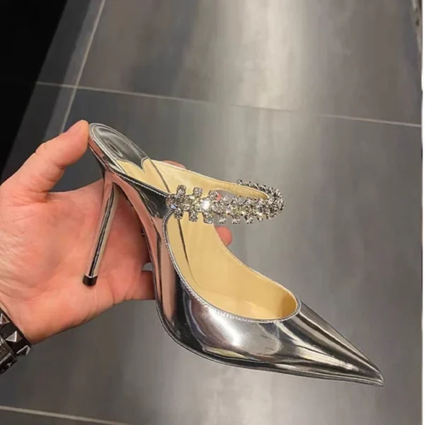 Brand New Rhinestone Pointed Leather Fashion High Heels Shoes - Image 24