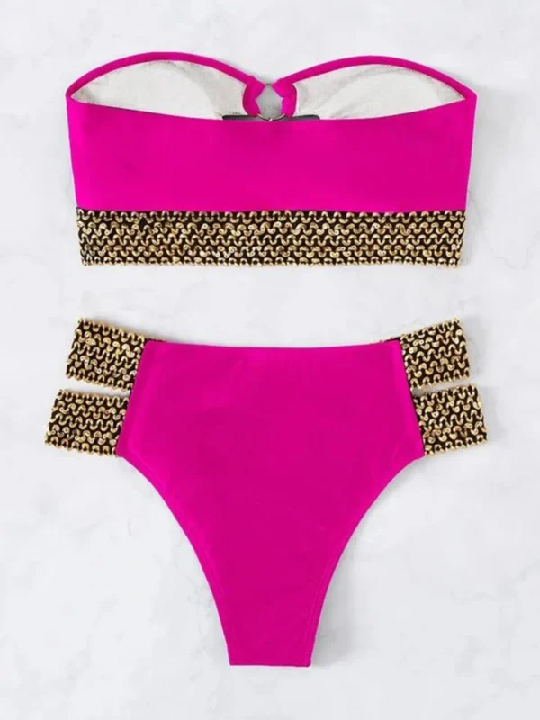 Sexy Two Pieces Strapless Bandeau Beachwear Bikini Set - Image 15