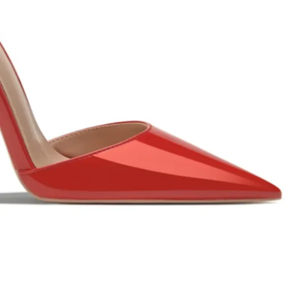 Classic Leather Ankle Strap Pointed Sexy High Heel Shoes - Image 12