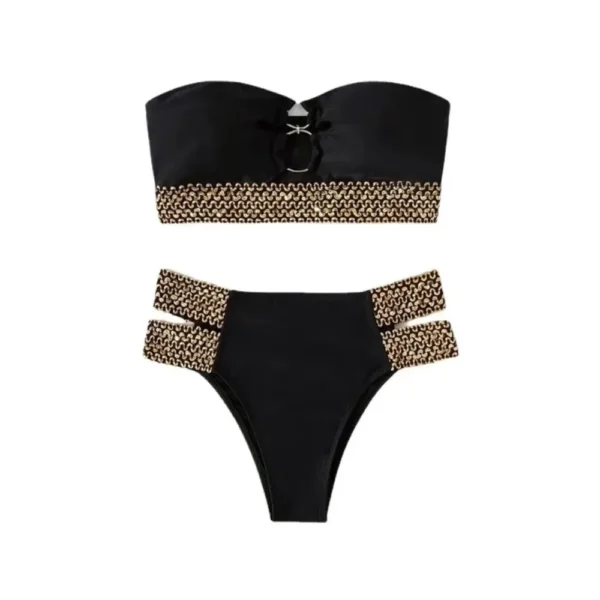 Sexy Two Pieces Strapless Bandeau Beachwear Bikini Set - Image 5