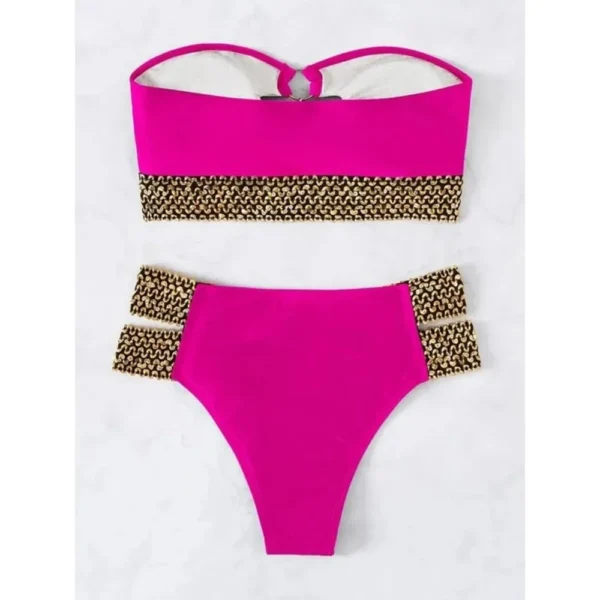 Sexy Two Pieces Strapless Bandeau Beachwear Bikini Set - Image 8