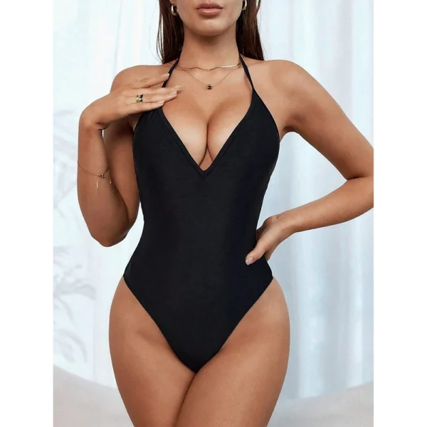 Sexy One Piece Female Swimwear With Halter Tie Backless Suit for Women - Image 9