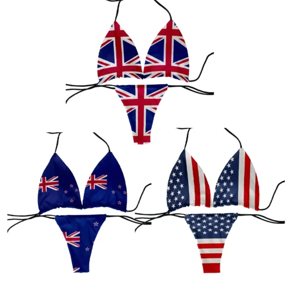 Perfect Two piece Flag Pattern Printed Swimsuit Beach Suit Bikini Set