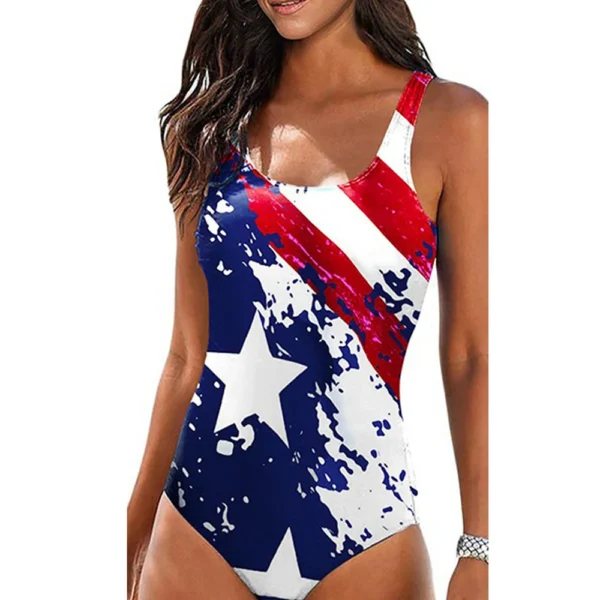 Sexy One Piece Push Up Gradient Print Beach Swimwear - Image 9